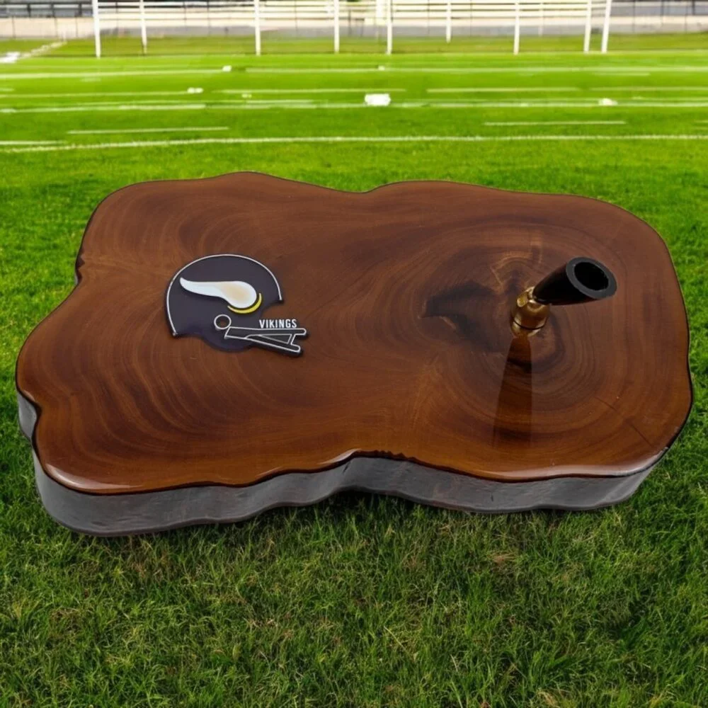 Custom Minnesota‎ Vikings NFL Wooden Wood Desk Pen Holder 8.5x5in